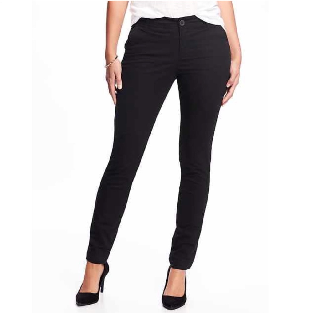 NWT Mid-Rise Skinny Everyday Khakis, Black, sz 10
